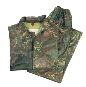 TRAJE DE LLUVIA PANTALONES DE LLUVIA + CHAQUETA DE LLUVIA PROTECCIÓN HÚMEDA NUEVO CAMUFLAJE MANCHADO BW PESCA EXTERIOR - Imagen 1 de 2