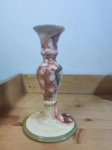Vtg FAVANOL Portugal Hand Painted ~8.5" Taper Candle Holder Ceramic Signed - Picture 1 of 8