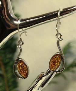 Amber earrings silver 925 silver earrings real jewelry amber silver jewelry - Picture 1 of 1