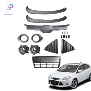 For 2012-2014 Ford Focus Complete Front Bumper Grille Cover Fog Lights Assembly - Picture 1 of 10