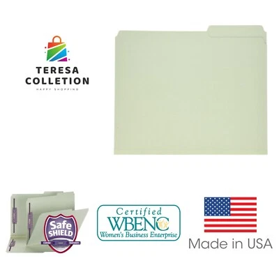 Recycled Gray/Green Fastener File Folder with SafeSHIELD, 200 Sheet Capacity - Image 1 of 4