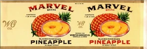 Label Marvel geschnittene hawaiianische Ananas Webster Lebensmittelgeschäft Danville IL Illinois-C - Bild 1 von 1