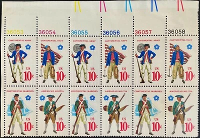 US 1568a (1565-1568): Military Uniforms 1975, Block of 12, MNH, FREE Shipping! - Image 1 of 2