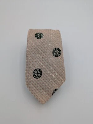 Santavelli Wembley 复古 60 年代 70 年代男式领带米色纹理领带 — 第 1/4 张图片