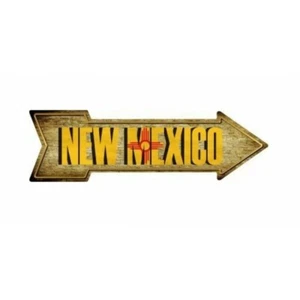 17" new mexico state arrow logo wood look metal street reserved parking sign - Picture 1 of 1