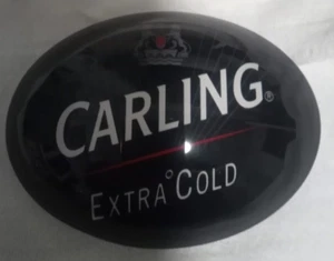 Carling Extra Cold Fish Eye Beer Pump Badge Oval Mancave Home Bar Collector - Picture 1 of 1