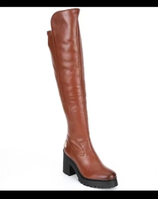 Botas GB Re-Volve Chunky Lug Block sola acima do joelho marrom tamanho 6 - Imagem 1 de 4