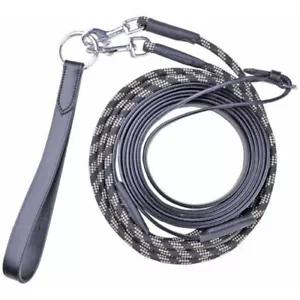 HKM Rope and Leather Draw reins Drawreins with snaps and Girth loop Horse Full - Picture 1 of 2