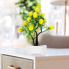  2 Pcs Faux-Zitronen-Topfpflanze Schaum Büro Künstliche Pflanzen Drinnen