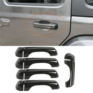 Carbon Fiber Tailgate & Door Handle Cover Trim For Jeep Wrangler JL 2018-2022 - Imagen 1 de 8