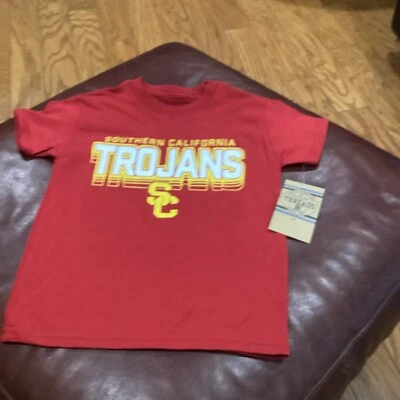 NEW USC Trojans  Red Short Sleeve Crew Neck Tee Shirt Youth XS 4/5 NWT T 526 - Image 1 of 2