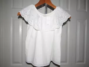 NEW GAP Embroidered Cream Top Blouse L (10) NWT Girls - Picture 1 of 4