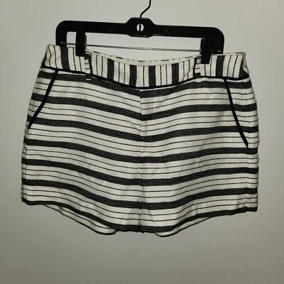 Elle Mujer 12 Pantalones Cortos Negro Blanco Rayas Marinero Bolsillos Cortos Forrados Texturizados Foto 1 de 4