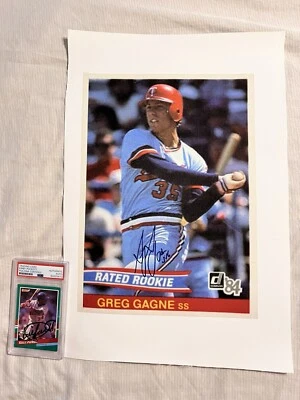 Greg Gagne Signed Enlarged Canvas Rookie 1984 Donruss Minnesota Twins MAN CAVE - Image 1 of 2