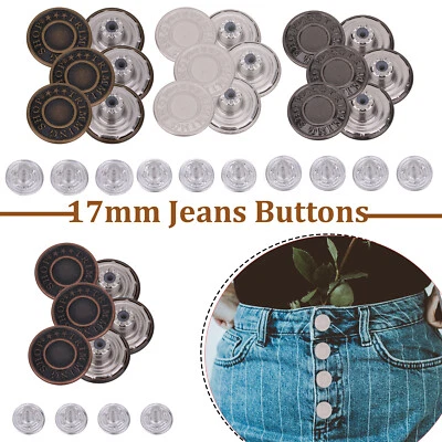 Brass Jeans Buttons with Pins 17mm Replacement Rivet for Denim 10–100pcs Set - Image 1 of 4