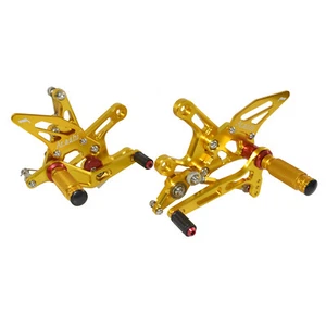 Gold Adjustable Rearset Footrests Quick Shift For KAWASAKI Ninja ZX10R 2016-2020 - Picture 1 of 8