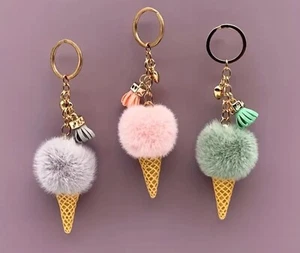 Schlüsselanhänger Damen zubehör Taschenanhänger Plüsch-Eis - Bild 1 von 20