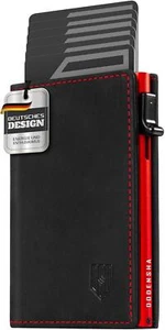 DODENSHA Herren Slim Wallet RFID Schutz Magnetverschluss SchwarzRot - Bild 1 von 8