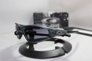 New Oakley Straight Jacket 1.0 Sunglasses Crystal Black w/Grey Lens 30-988