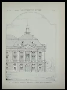 BORDEAUX, PLACE DE LA BOURSE - 1898 - ARCHITECTURE BOARD - - Picture 1 of 1