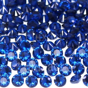 Certified Natural Blue Sapphire Calibrated 3 mm Round Loose Gemstone 100 Pcs Lot - Picture 1 of 6