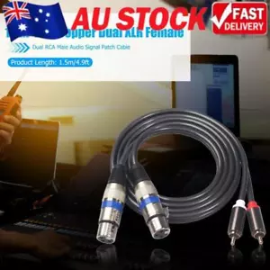 HIFI 2XLR Female to 2RCA Male Plug Dual Mixer Microphone Stereo Audio Cable Cord - Picture 1 of 8