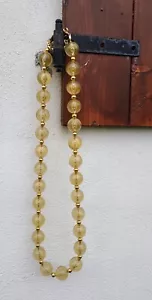 DOLCE & GABBANA Luxury Lucite Glitter Large Chunky Beaded Gold Tone D&G Necklace - Foto 1 di 8