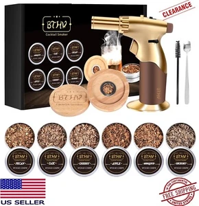 Kit de ahumador de whisky con 6 sabores y antorcha dorada - Juego de regalo para ahumador de cóctel - Imagen 1 de 7