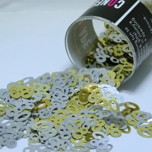 Confetti Number 80 Gold/Silver Mix - 2 Pchs or 1/2 lbs - FREE SHIP (7706) - Picture 1 of 14