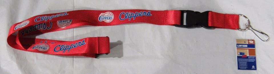 NBA Los Angeles Clippers Logo on Red Lanyard Detachable Buckle 23"X1" by Aminco - Image 1 of 1