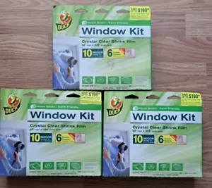 3-PACK Duck Window Insulating Kits Crystal Clear Film 62" X 420" + Socket Seal - Picture 1 of 5