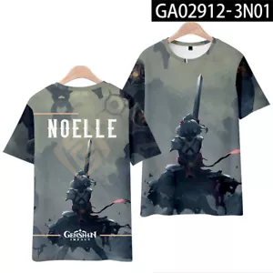 Camiseta anime Genshin Impact Noelle Harajuku cosplay ocio verano manga corta - Imagen 1 de 3