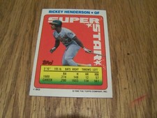 RICKEY HENDERSON  1990 TOPPS  MINI   BASEBALL CARD