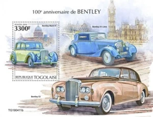 Togo - Aniversario de automóvil Bentley 2019 - Hoja de recuerdo de sello - TG190411b - Imagen 1 de 1