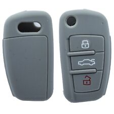 Silikon Autoschlüssel Schlüsselhülle Cover Etui Grau für AUDI