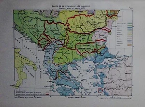 1884 Original Mappa Militare.RACES PENISOLA DEI BALCANI PRE E POST 1878 .ITALIA - Imagen 1 de 1