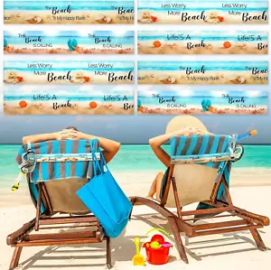 Confezione 8 Fasce Asciugamani Grandi Per Sedie Spiaggia 15,75X1,97 Pollici Clip Asciugamani Crociera Nuove - Foto 1 di 7