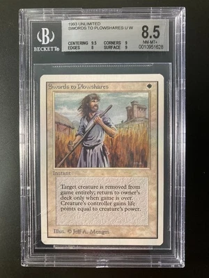 Swords to Plowshares Unlimited Magic the Gathering - MTG BGS 8.5 w/9.5 centering - Image 1 of 2