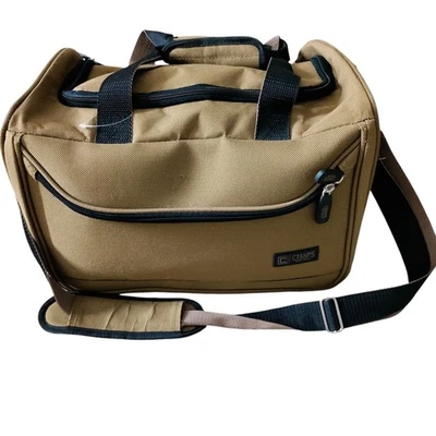  Chaps Brown Canvas Duffel Carry On Bag Tan 15x11 Shoulder Strap Unisex Multi - Image 1 of 4