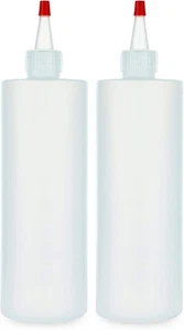 Botellas exprimidoras vacías 16 OZ, PAQUETE DE 2 contenedores de chorro con tapa roja, sin BPA... - Imagen 1 de 7