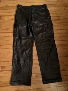 Wilsons Lederhose 34x33 schwarz Leder Biker M Julian Motorrad Y2K Vintage 2000 - Bild 1 von 8