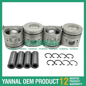 4 pcs Piston with Pin and Circlips STD ME012928 for Mitsubishi 4D34 Engine - Picture 1 of 6