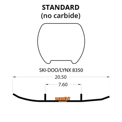 Barra de desgaste Woodys para moto de nieve Ski-Doo Skandic V-800 SWT 2008 Foto 1 de 2