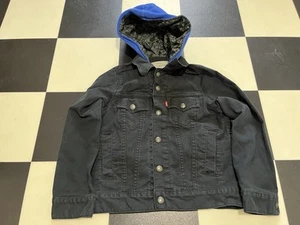 Levi Strauss & Co. Button Up Jacket Size Youth Small #57519 Blue Graffiti Hood - Picture 1 of 4