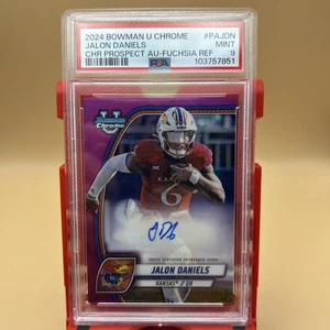 2024 Bowman Chrome University Jalon Daniels Pink Refractor #60/150 Kansas PSA 9 - Picture 1 of 4
