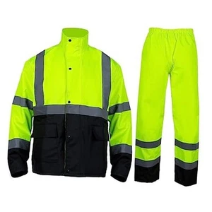VENDACE Class 3 High Visibility Rain Suits,Rain Gear for Men Yellow/Lime - Picture 1 of 7