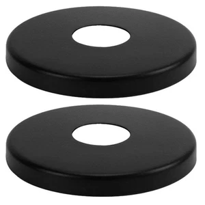 2 x Black Shower Tap Pipe Cover High Collar G1/2 G3/4 Steel - Picture 1 of 5