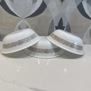 Vintage Corelle Woodland Brown Cereal Bowls Set Of 3 6 1/4" Diameter - Picture 1 of 6