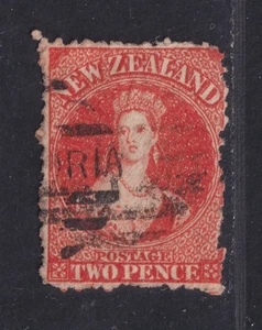 New Zealand Scott 40 Used 1871 2d Orange Victoria Chalon Star Wmk Perf 12½ - Picture 1 of 2