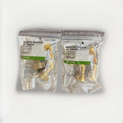 4 BRASS 45° Degrees WASHING MACHINE ELBOWS ¾" MGHT X FGHT RV Hose 3/4 NEW - Image 1 of 4